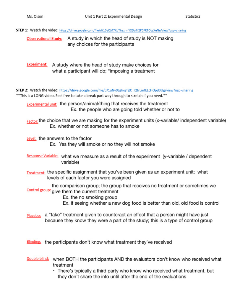 Experimental Design in Statistics | PDF | Experiment | Design Of ...
