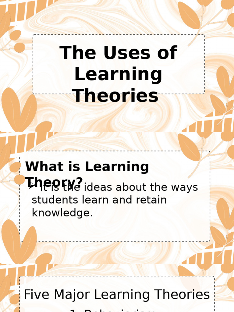 Overview of Major Learning Theories | PDF