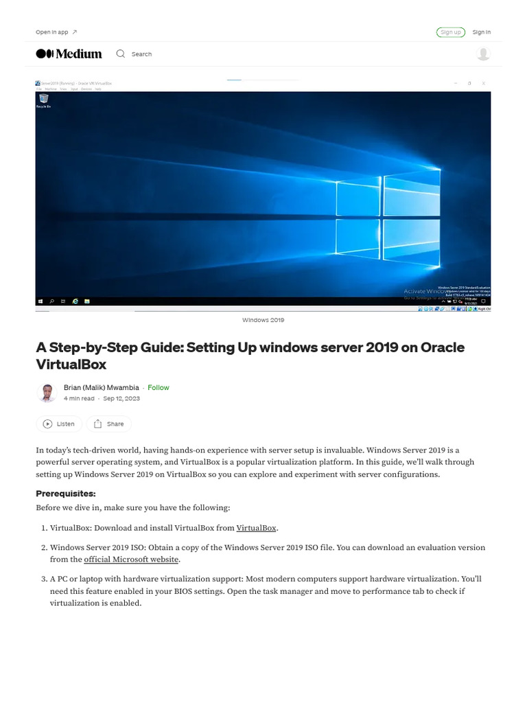 Setup Guide for Windows Server 2019 | PDF | Microsoft Windows | Virtual ...