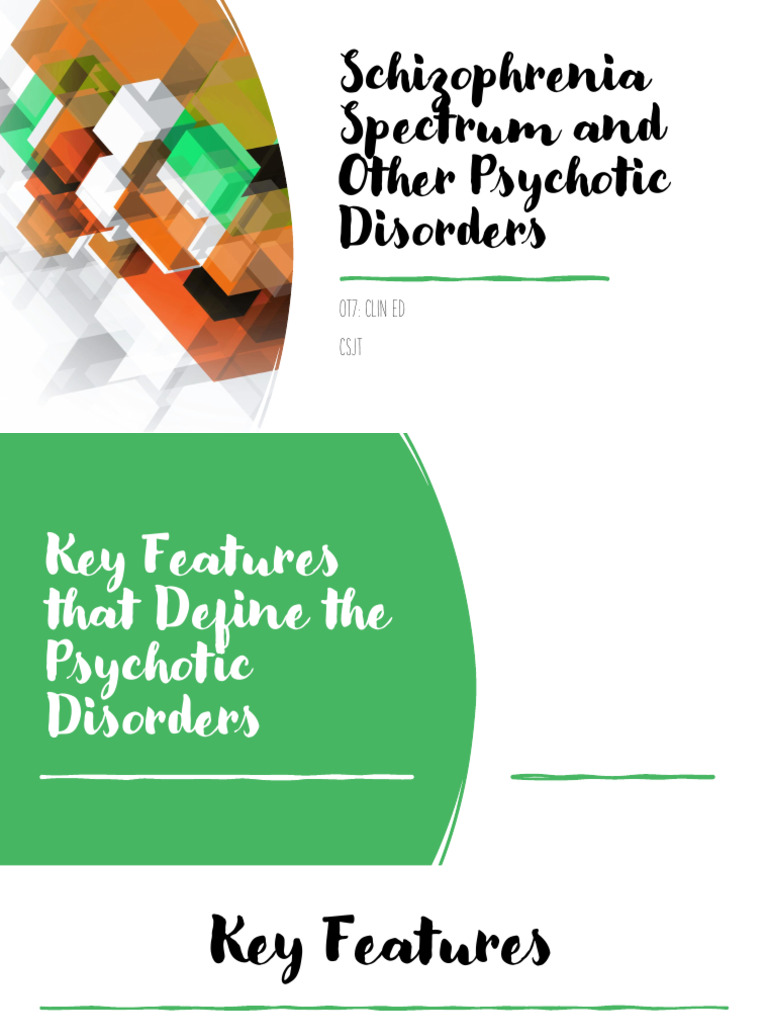 Schizophrenia Spectrum and Other Psychotic Disorders | PDF | Psychosis ...