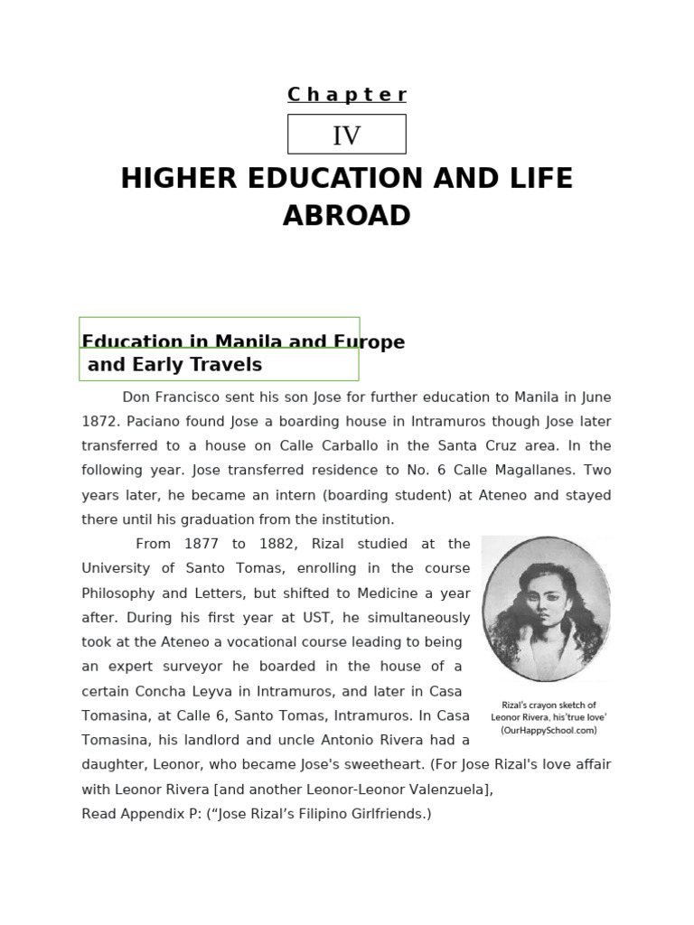 Jose Rizal's Education Journey Abroad | PDF