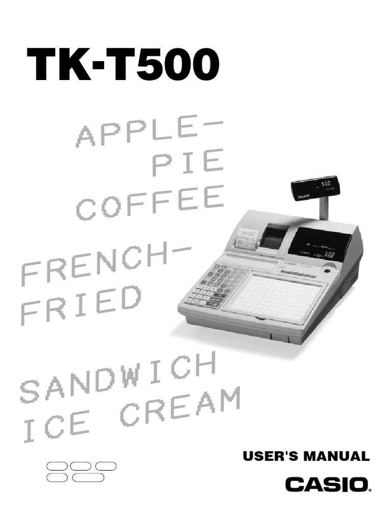 TK-T500 Electronic Cash Register Manual | PDF | Money