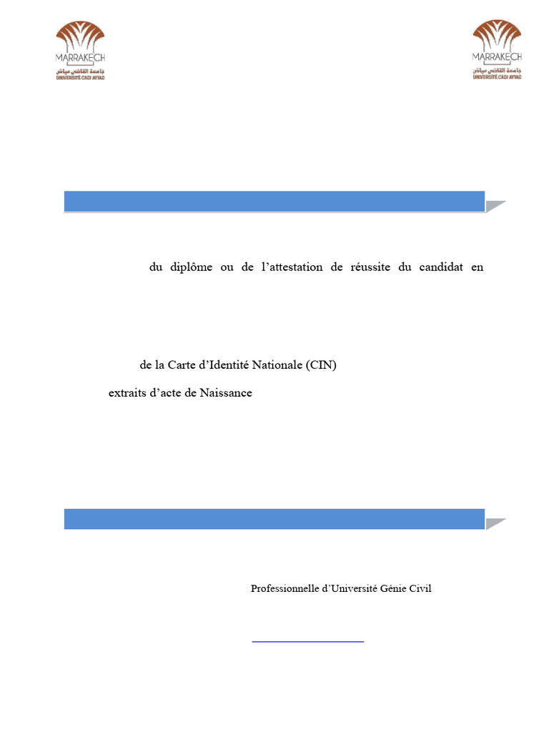 Candidature Licence Pro Génie Civil 2023 | PDF