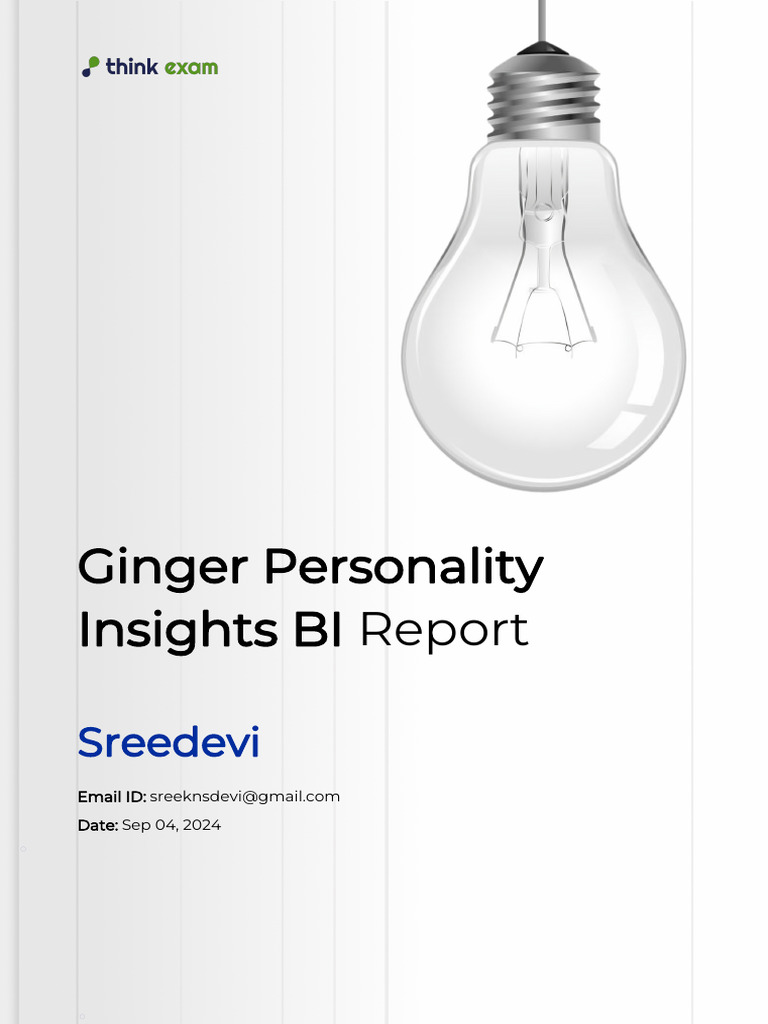 Ginger Personality Insights Report 85923614 | PDF | Empathy | Reason