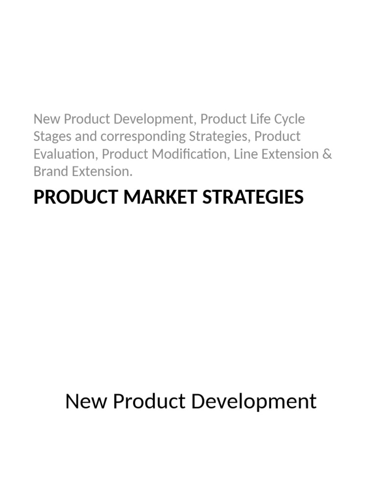 Product Development and Life Cycle Strategies | PDF | New Product ...