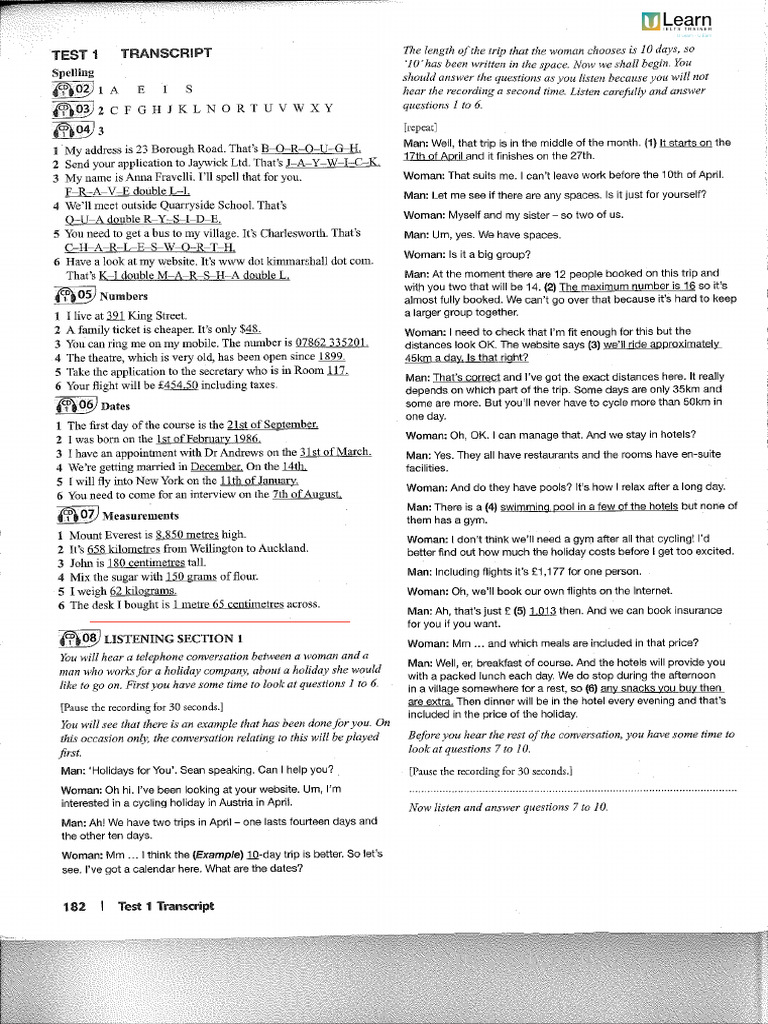 Listening Exercises for Language Skills | PDF