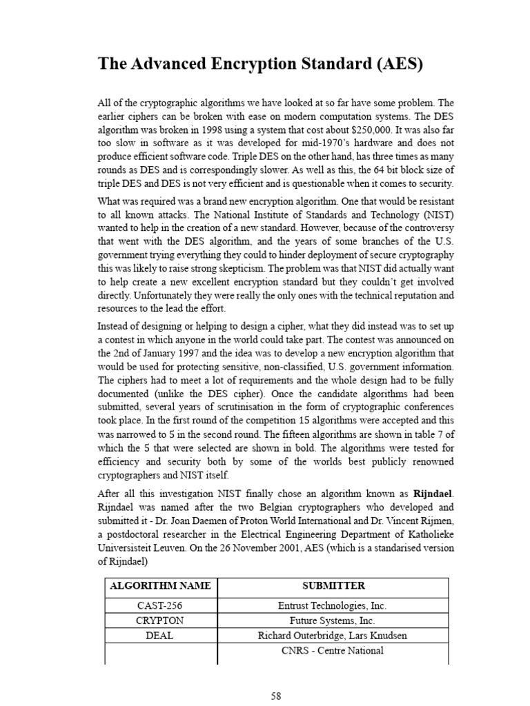 Understanding the Advanced Encryption Standard | PDF | Secure ...