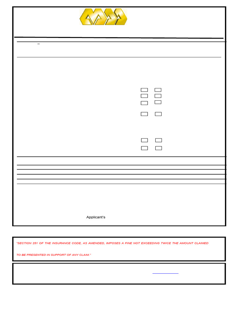 MAA General Insurance Health Questionnaire | PDF | Insurance | Privacy
