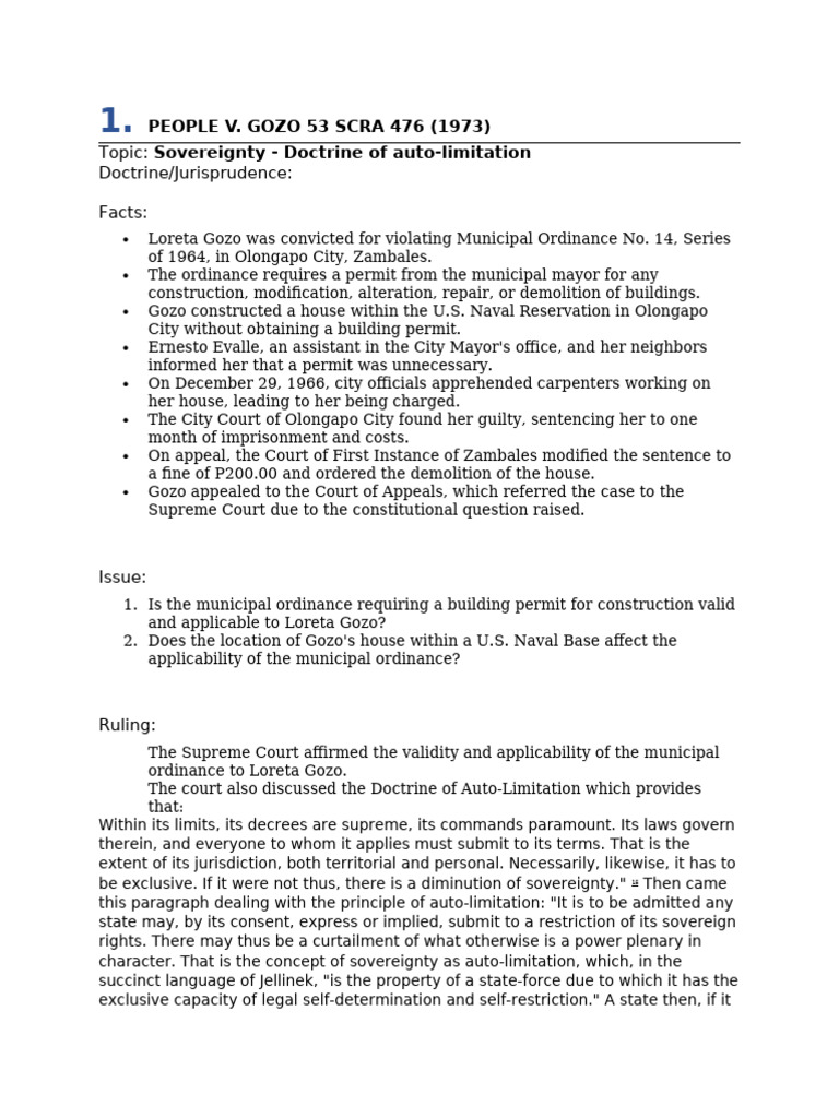 People v. Gozo 53 Scra 476 (1973) | PDF | Sovereignty | Jurisdiction