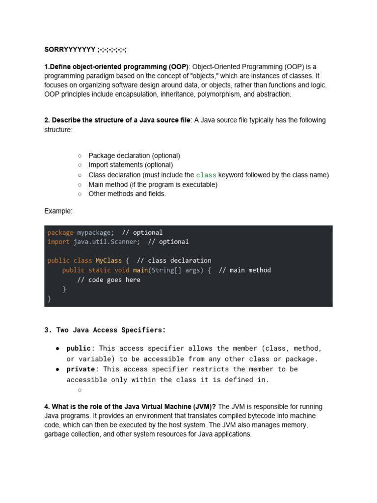 Java Programming Essentials Guide | PDF | Java (Programming Language ...