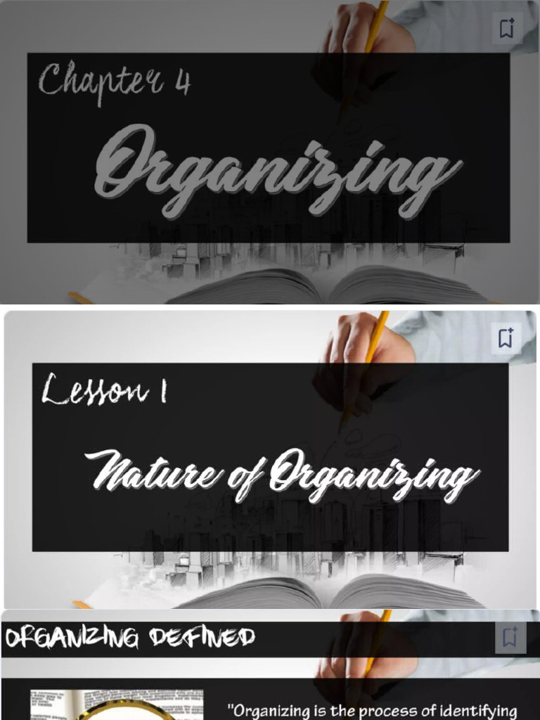 Chapter 4 Lesson 7 Organizing | PDF