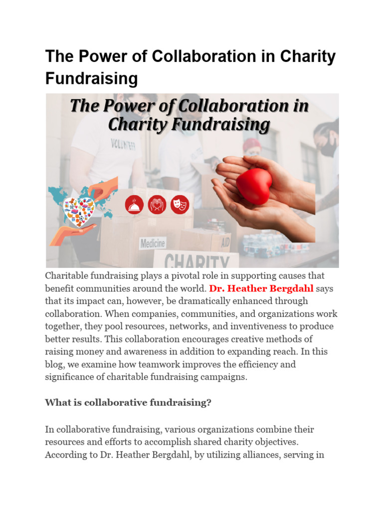 The Power Of Collaboration In Charity Fundraising Pdf Fundraising
