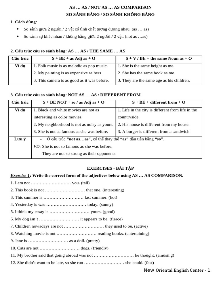 AS...AS Comparison Guide | PDF
