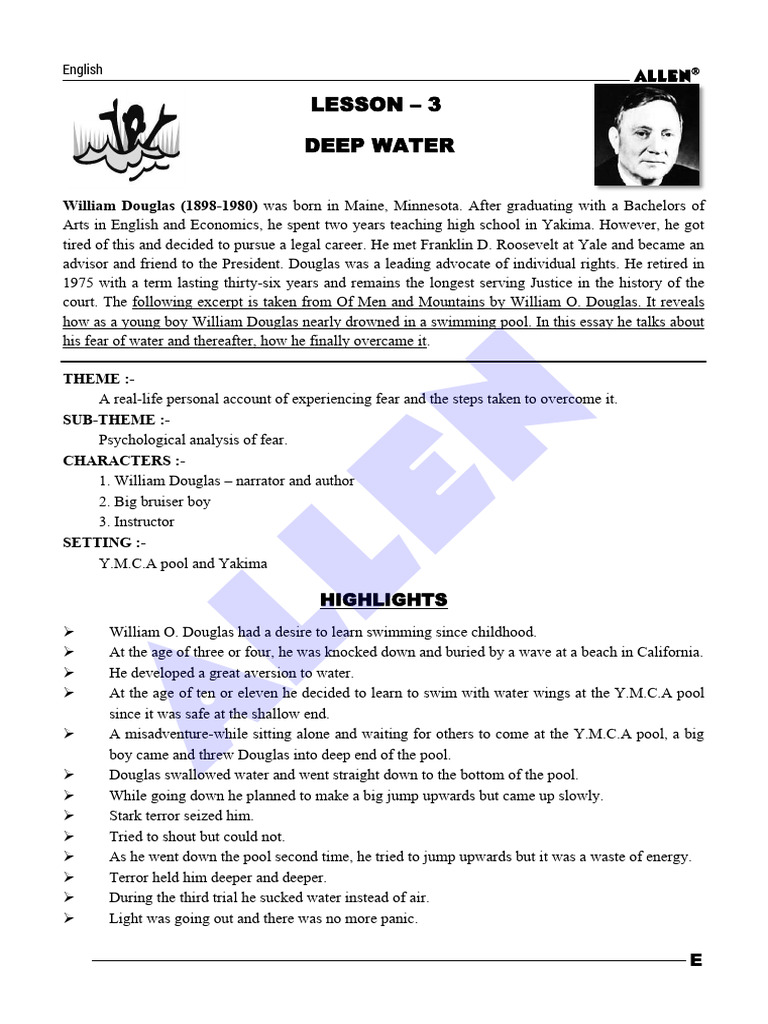 Deep Water Theory | PDF | Anxiety | Fear