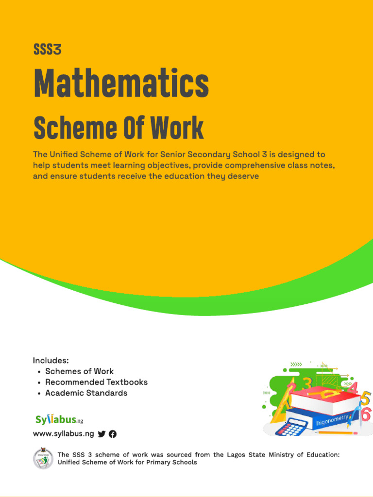 SSS3 First Term Mathematics Scheme | PDF | Mathematics | Trigonometry