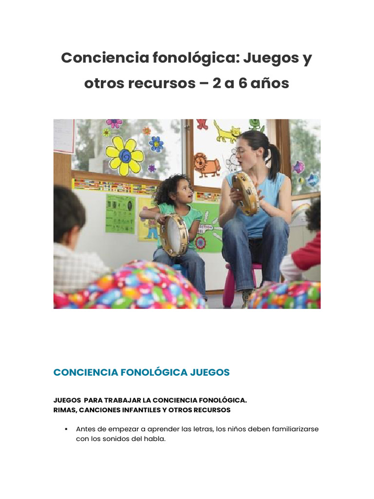Ejercicios de Conciencia Fonológica | PDF | Palabra | Comunicación humana