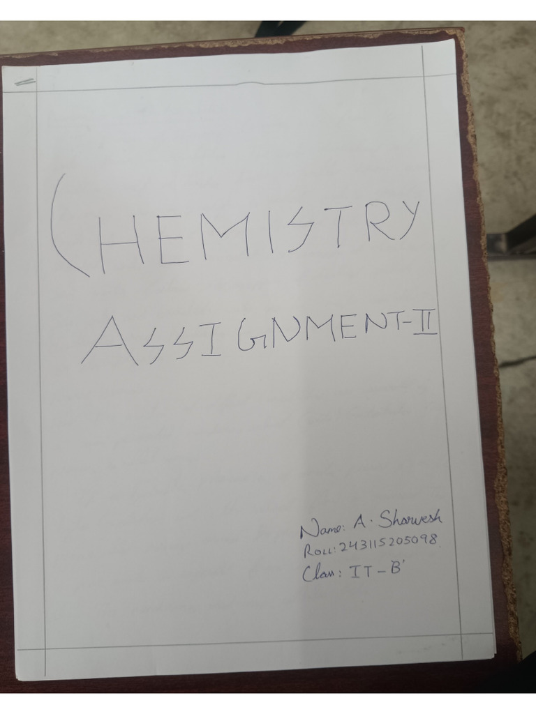 Chemistry Assignment 2 | PDF