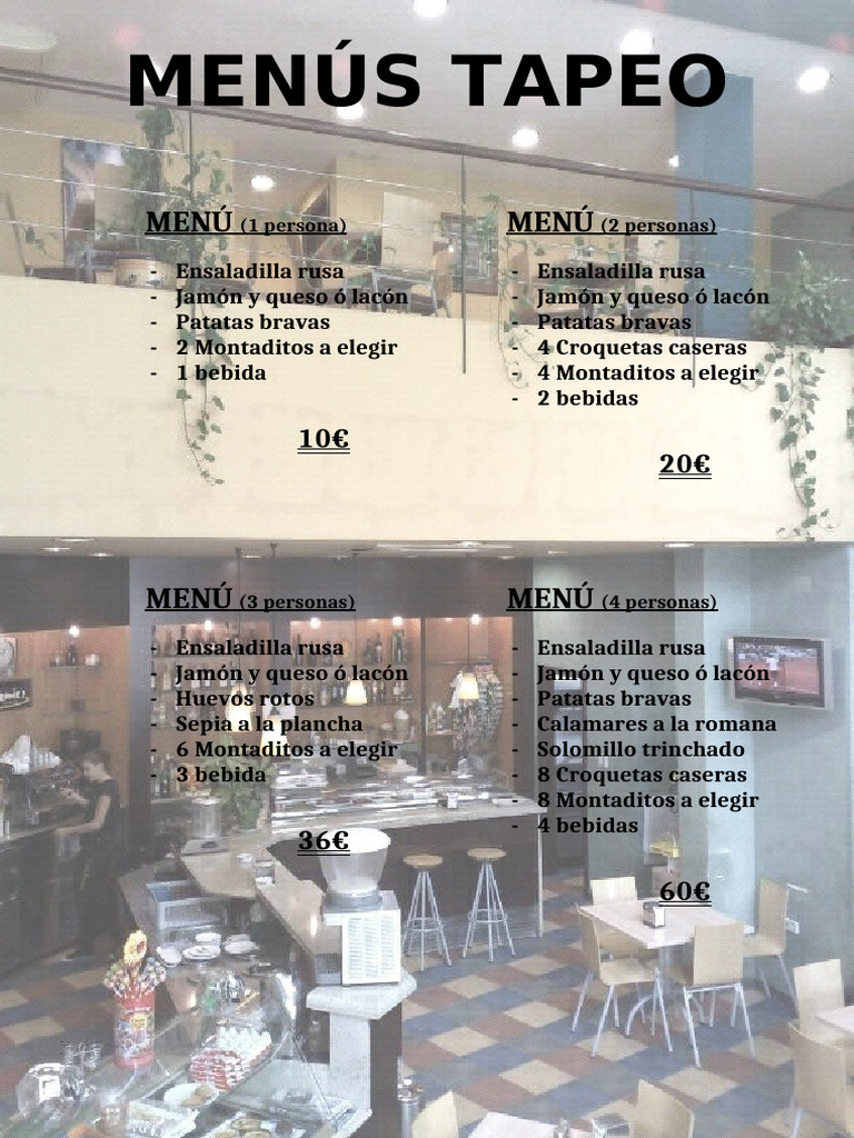 Menú de Tapeo para Compartir | PDF