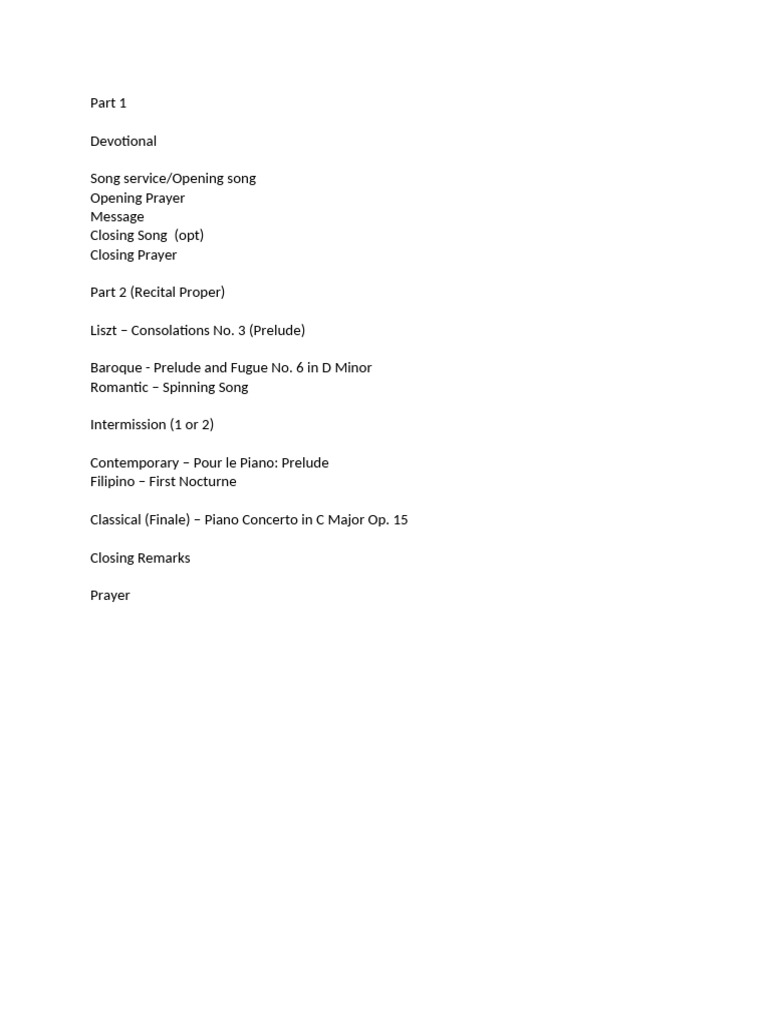 Senior Recital Draft | PDF