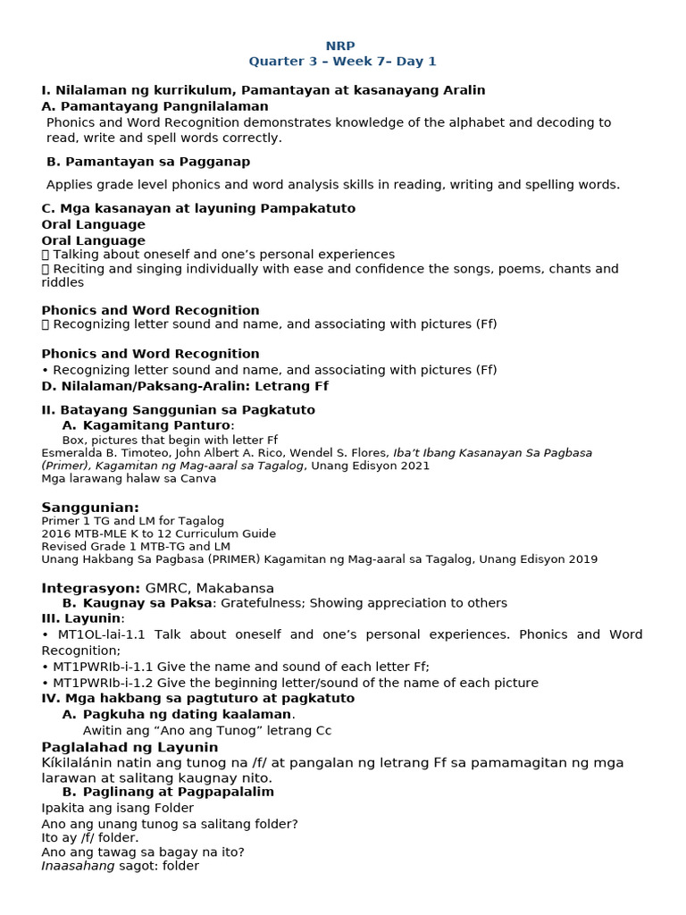 NRP Q3 Week 7 | PDF
