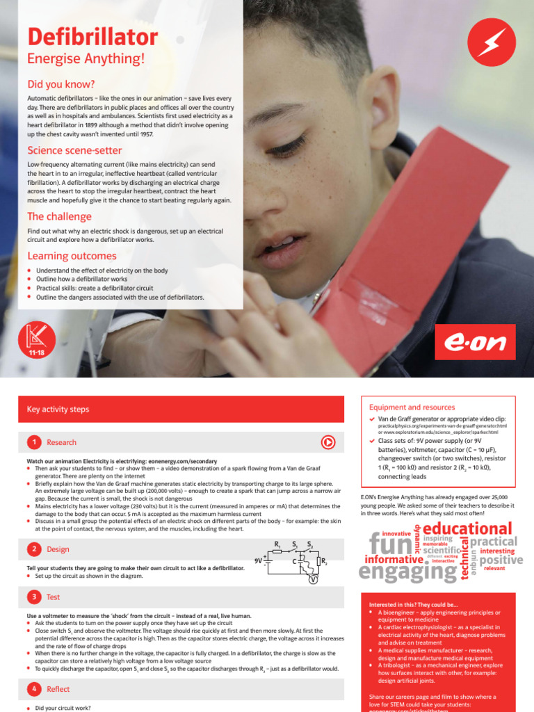 Secondary Classroom Defibrillator | PDF | Capacitor | Voltage