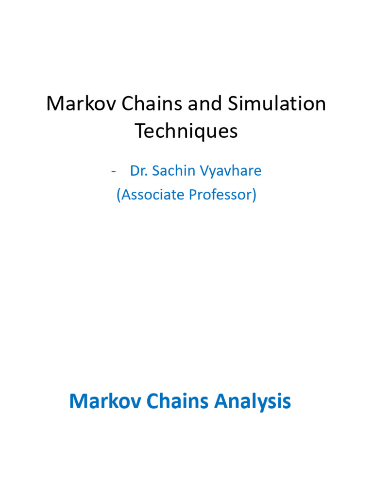 Markov Chains and Simulation Techniques | PDF | Markov Chain ...