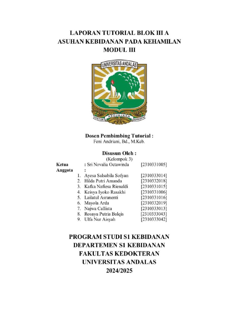 Laporan Tutorial - Modul 3 - Blok 3A 2 | PDF