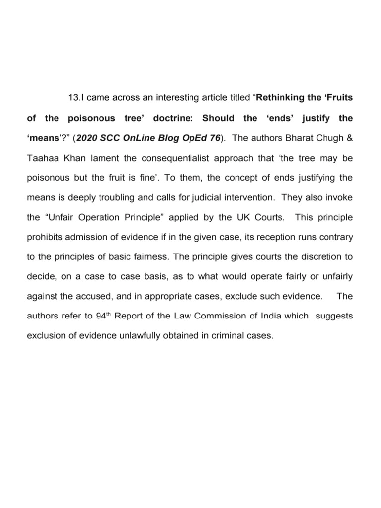 Rethinking The 'Fruits of The Poisonous Tree | PDF