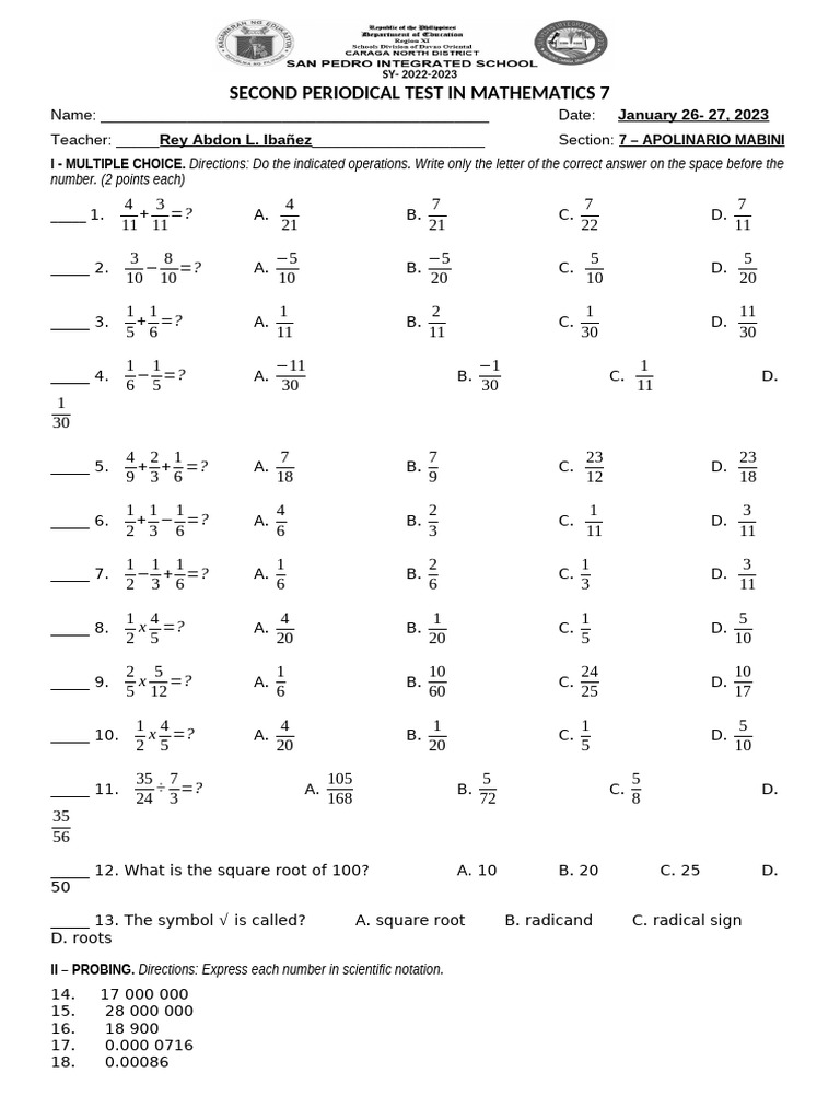 MATH 7 | PDF | Mathematics