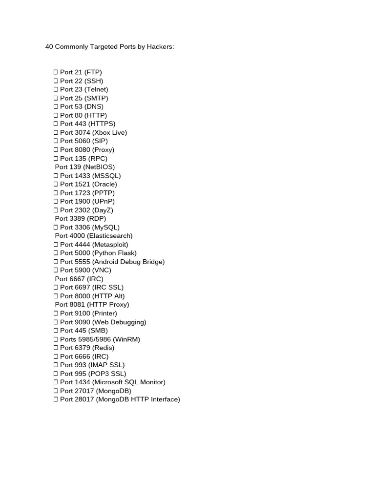 Port info pdf