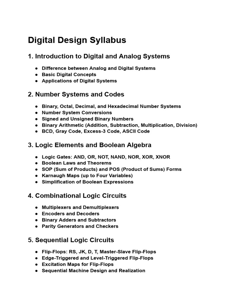 Mcqs On Digital Logic And Design