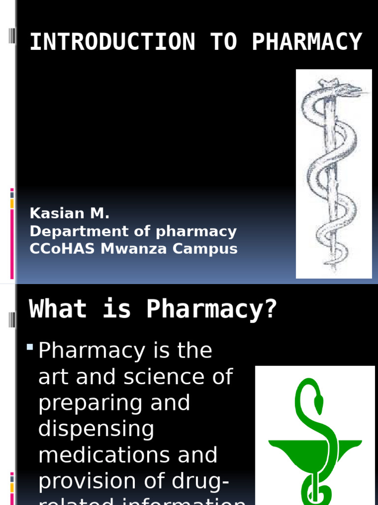 Introduction To Pharmacy | PDF | Pharmacy | Therapy