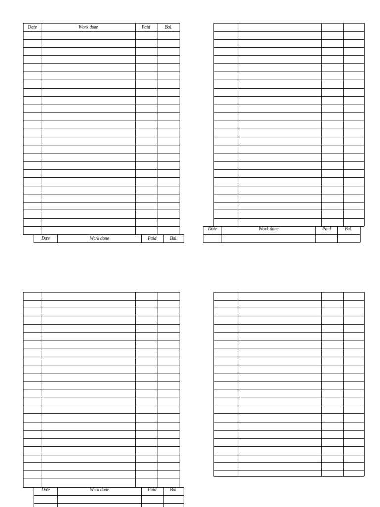Work Done and Payment Records | PDF