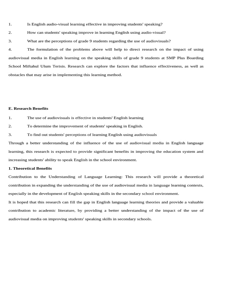 Enhancing English Speaking Skills with Audiovisuals | PDF | Experiment ...