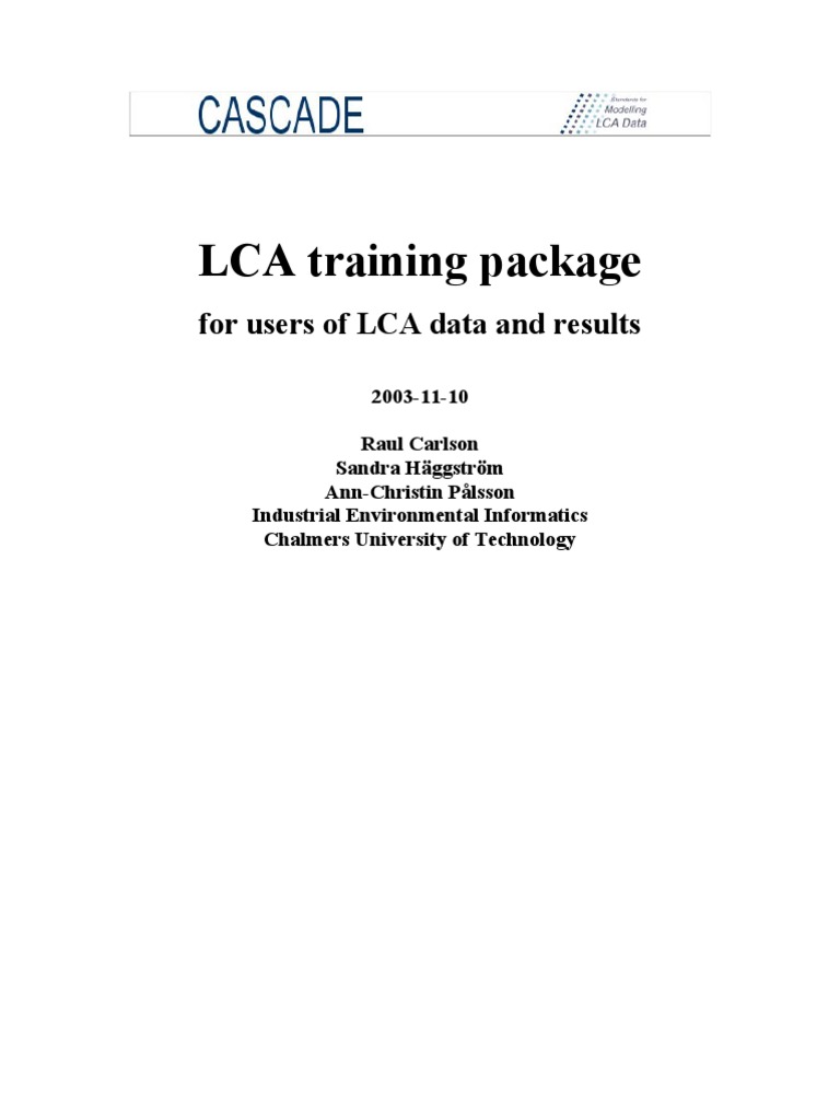 LCA Training Package | PDF | Life Cycle Assessment | Nature