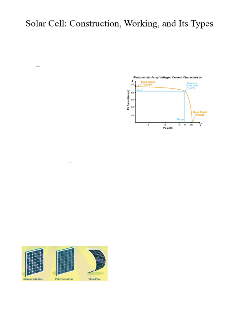 Overview of Solar Cell Types and Function | PDF | Solar Cell ...