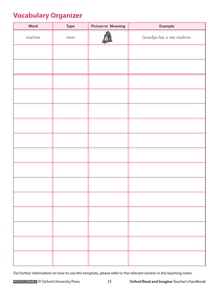 Extra Book Club Worksheets Vocabulary Organizer PDF