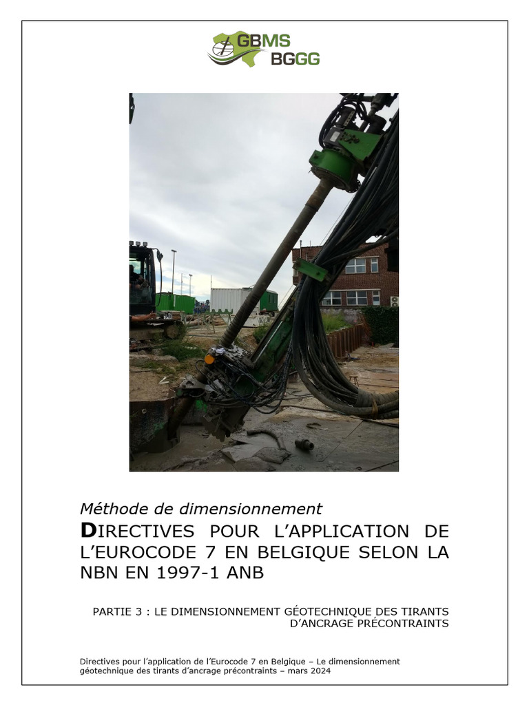 Eurocode 7 : Dimensionnement des tirants | PDF | Génie géotechnique ...