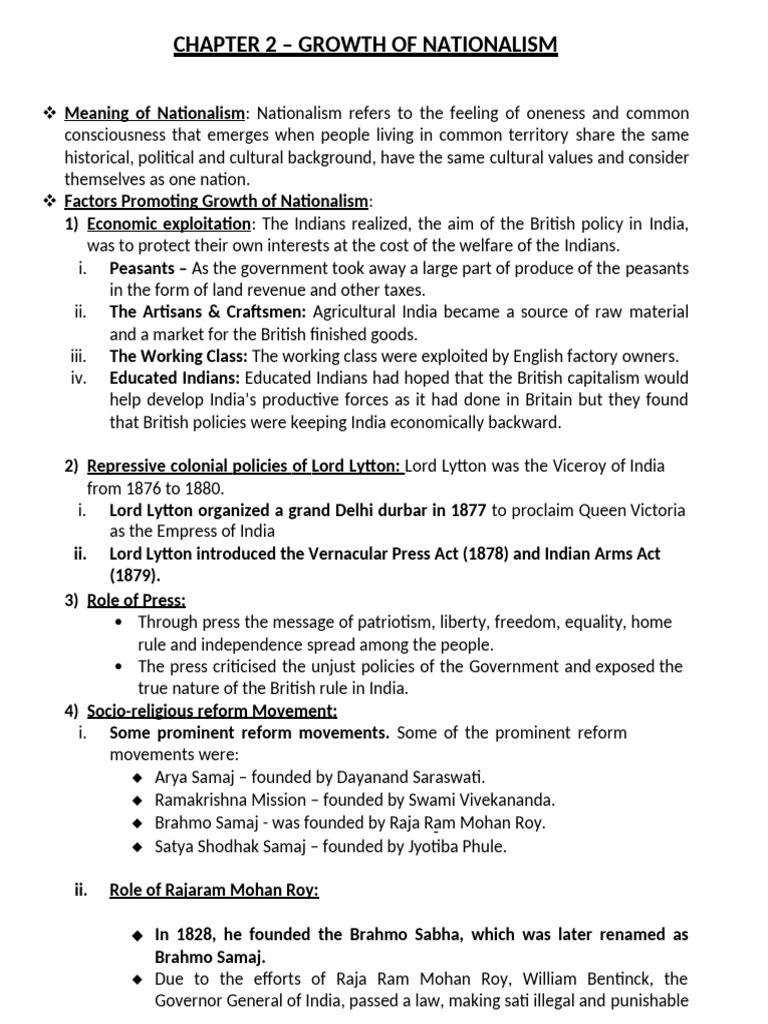 2) Growth of Nationalism | PDF | British Raj