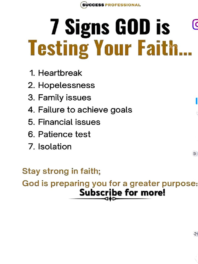 7 Signs God is Testing Your Faith | PDF