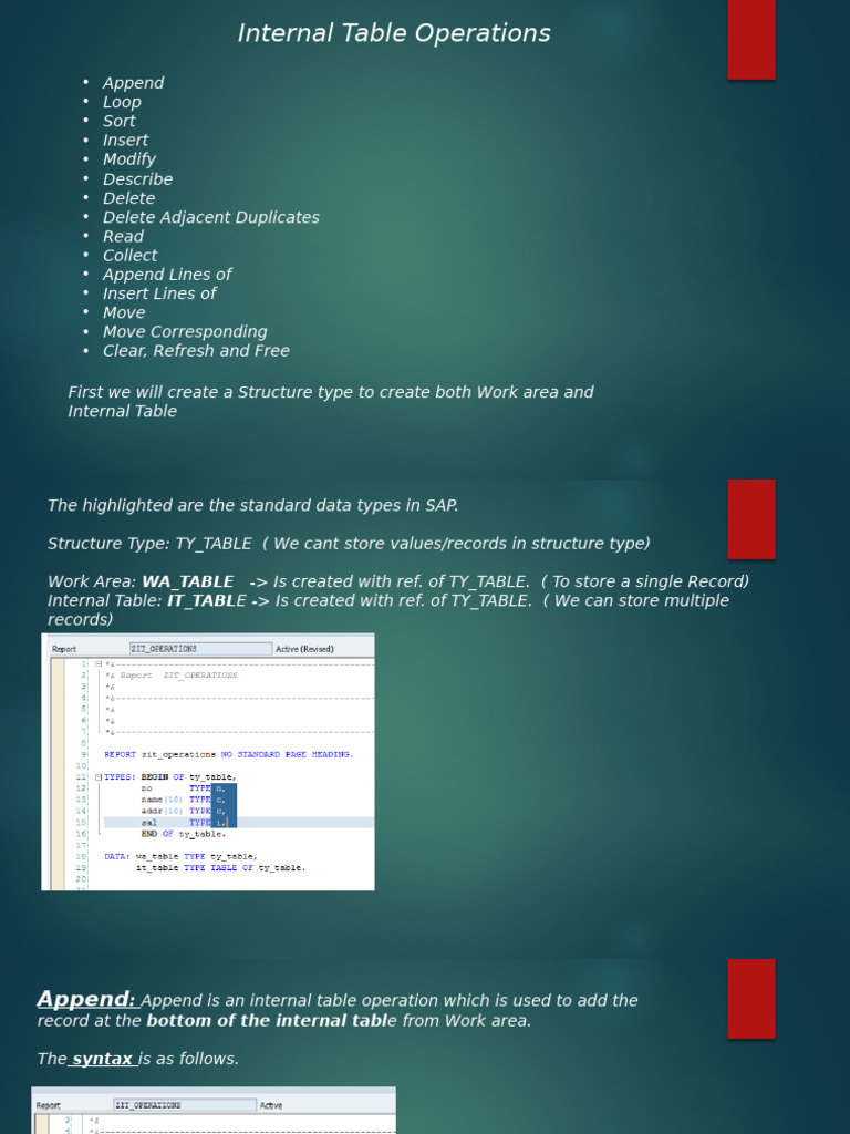 2. Interanl Table Operations | PDF | Control Flow | Computer Programming