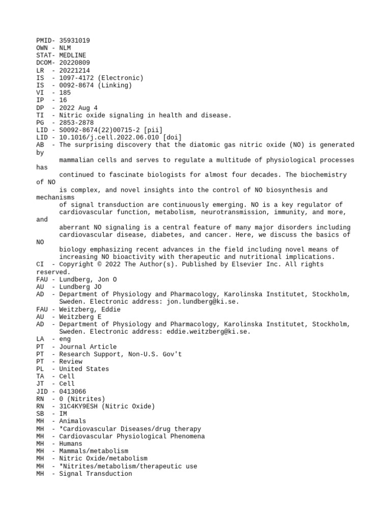 Abstract-35931019 Nitric Oxide Signaling in Health and Disease | PDF ...