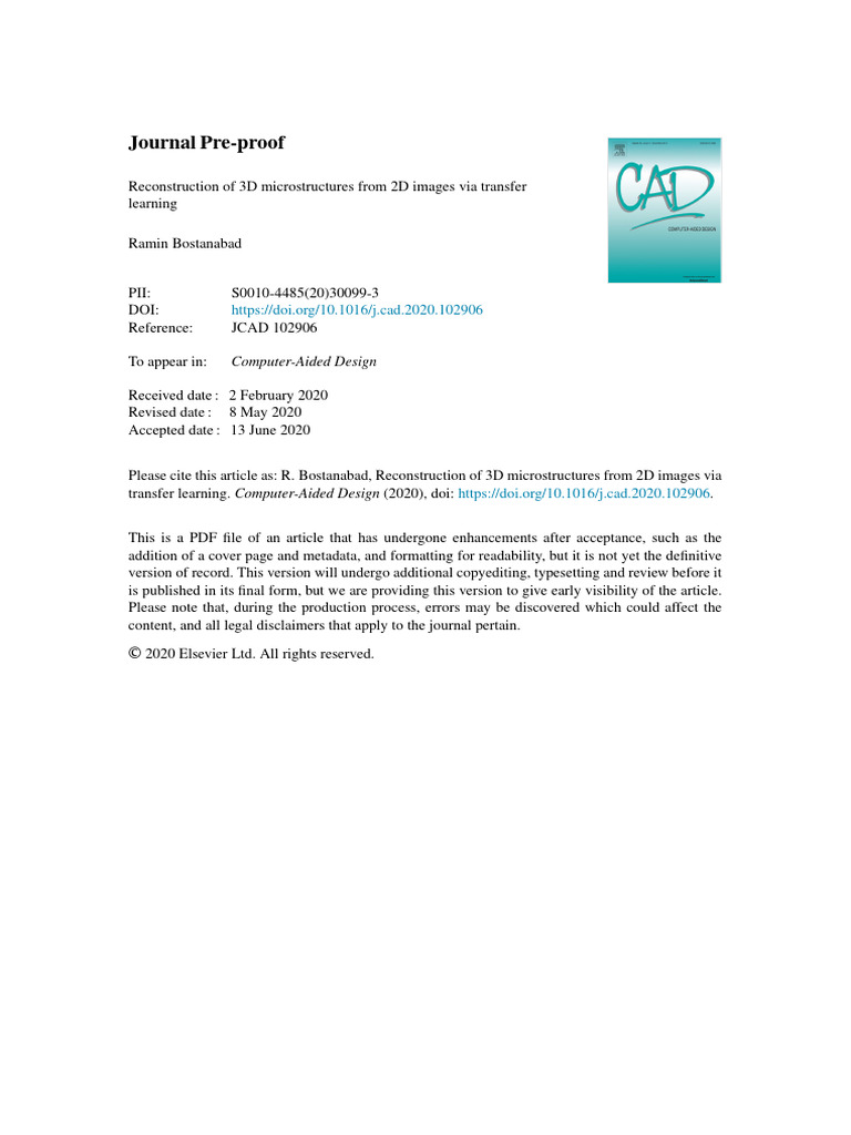 10 1016@j Cad 2020 102906 | PDF | Microstructure | Deep Learning