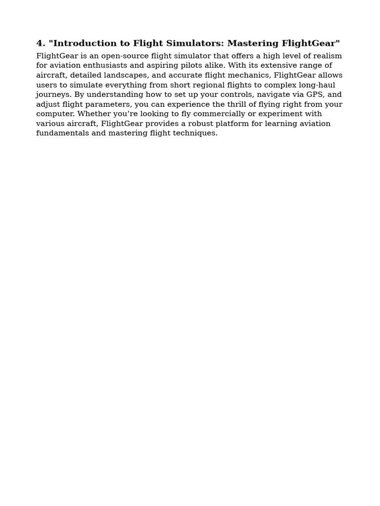 Flight Simulator Setup Notes | PDF