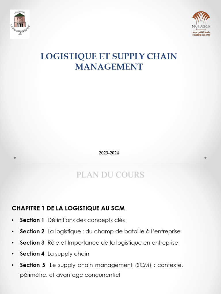 Logistique et Supply Chain Management | PDF | Logistique | Gestion de ...