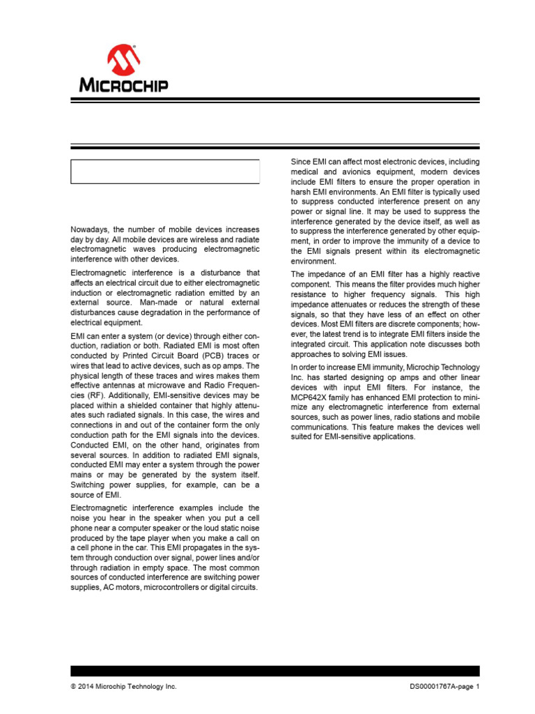 Solutions For Radio Frequency Electromagnetic Interference in Amplifier ...