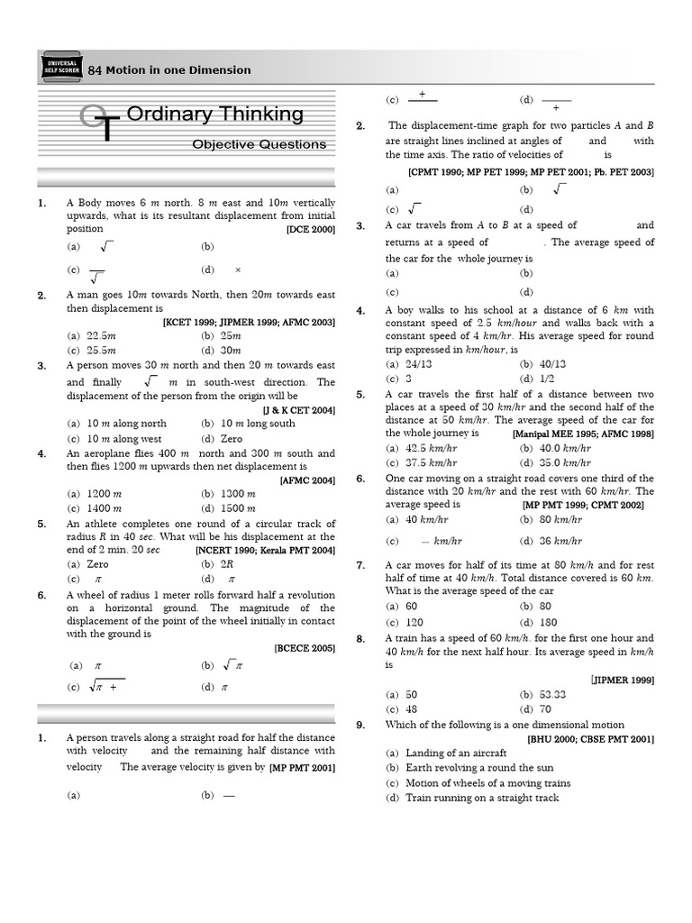 One Dimensional Motion Problems | PDF | Acceleration | Velocity