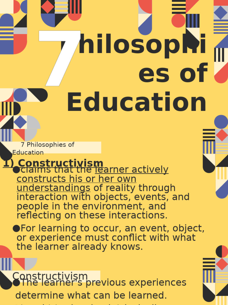7 Key Educational Philosophies Explained | PDF | Constructivism ...