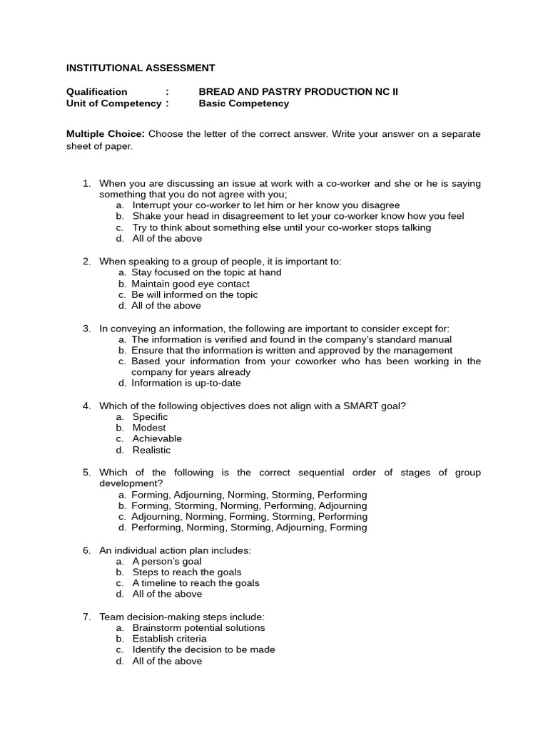Bread and Pastry Production Assessment | PDF | Thought | Computer File