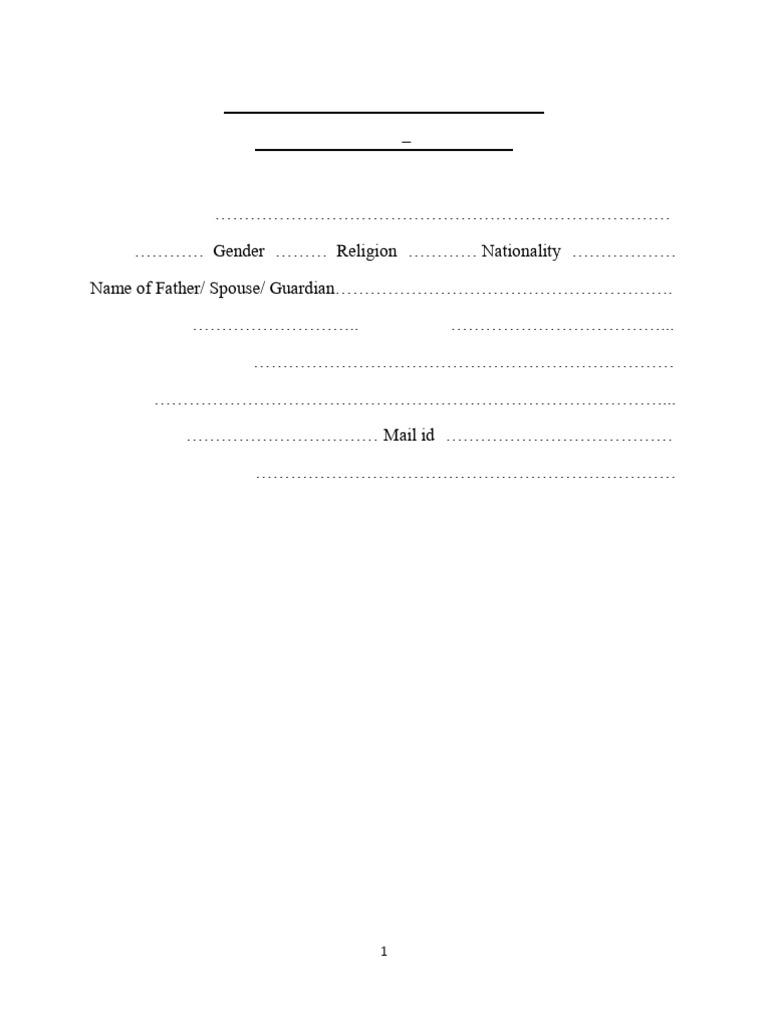 Chronic Case Proforma Pdf